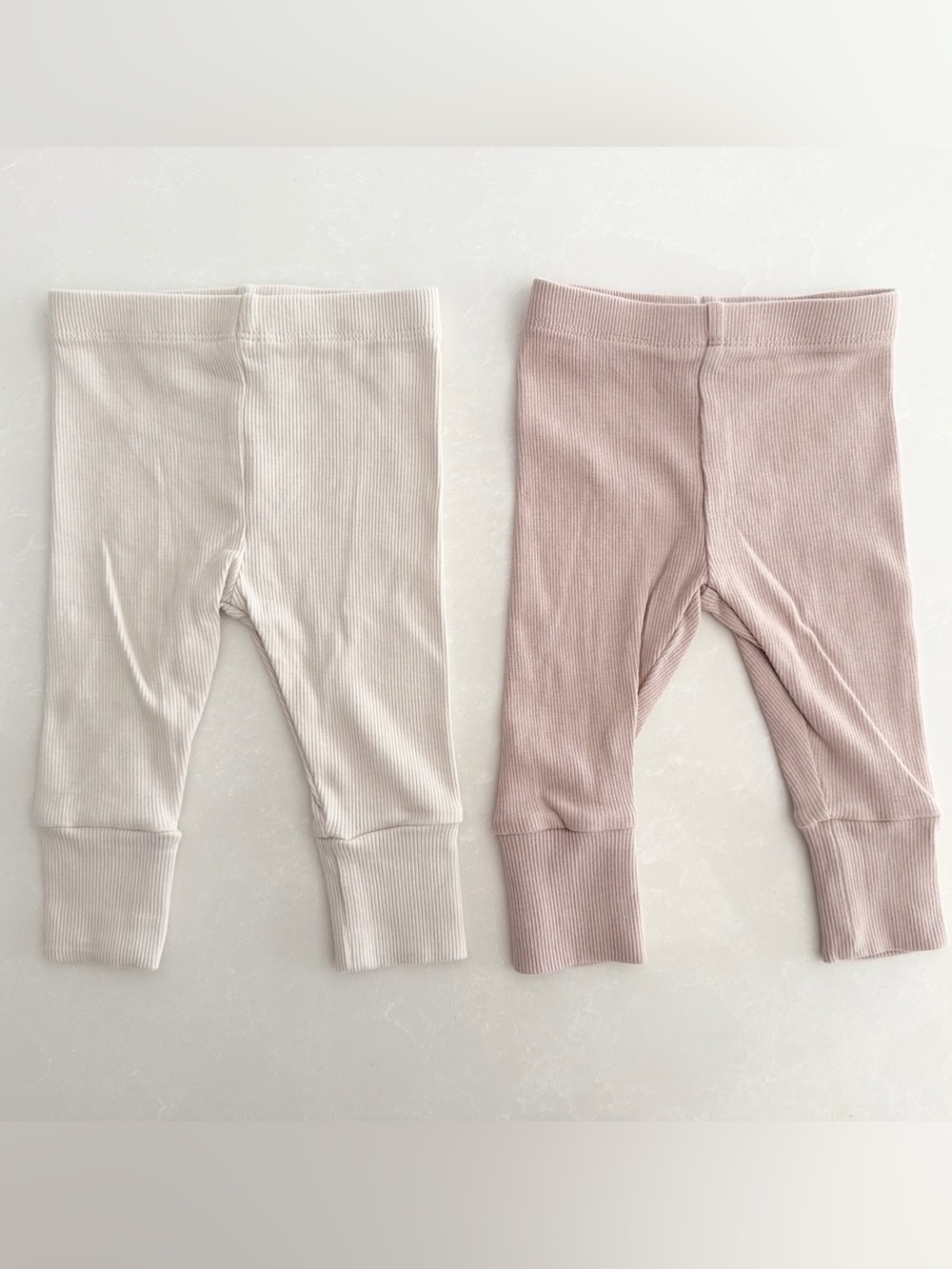 ZARA Baby Ribbed Leggings (Set of 2) •Size 1-3M